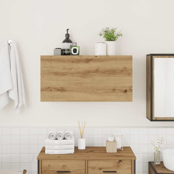 vidaXL Veggskap til baderom artisan eik 80x25x40 cm konstruert tre