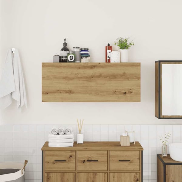 vidaXL Veggskap til baderom artisan eik 100x25x40 cm konstruert tre