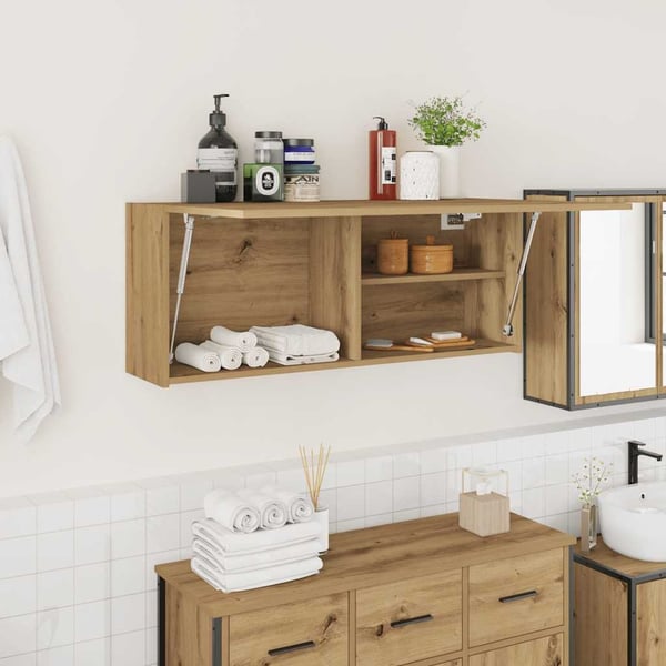 vidaXL Veggskap til baderom artisan eik 100x25x40 cm konstruert tre