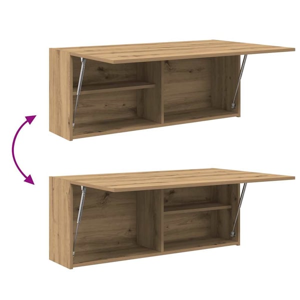 vidaXL Veggskap til baderom artisan eik 100x25x40 cm konstruert tre