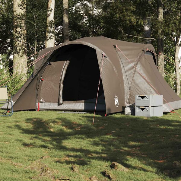 vidaXL Kuppeltelt for camping 6 personer brun vanntett