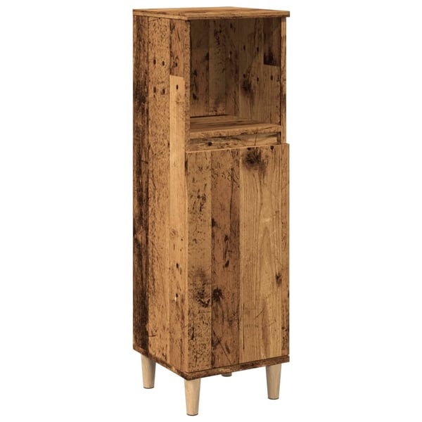 vidaXL Baderomsskap gammelt tre 30x30x100 cm konstruert tre