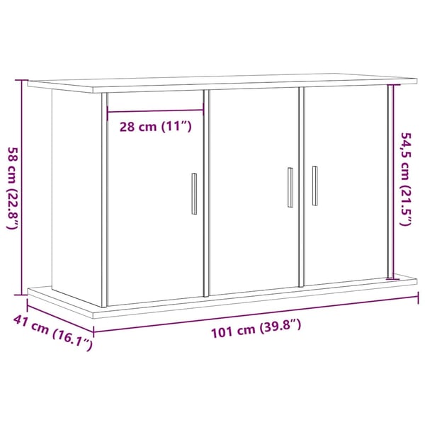 vidaXL Akvariumstativ gammelt tre 101x41x58 cm konstruert tre
