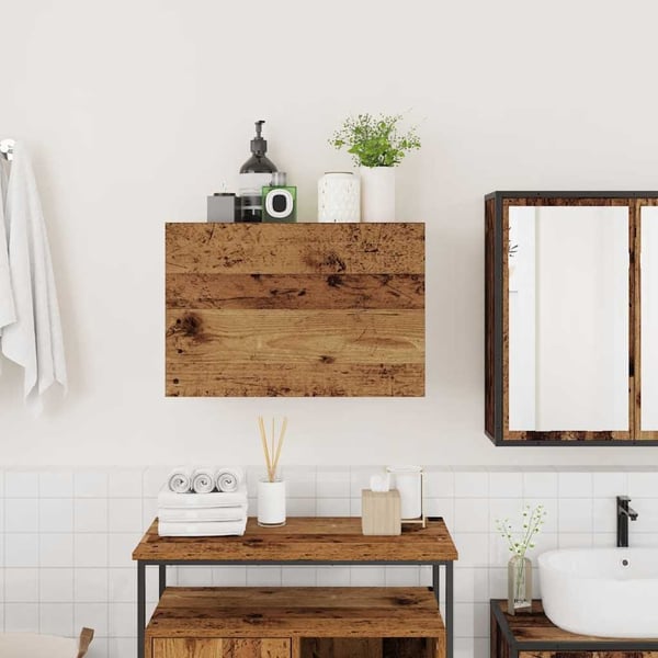 vidaXL Veggskap til baderom gammelt tre 60x25x40 cm konstruert tre