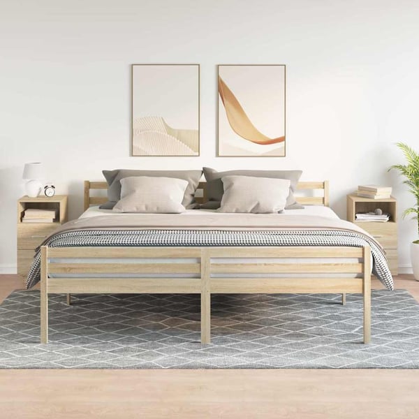 vidaXL Nattbord 2 stk med 2 skuffer sonoma eik 36x36x68 cm