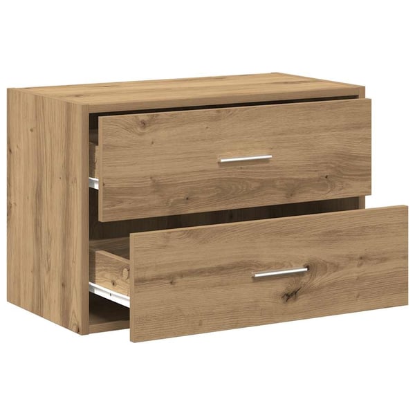 vidaXL Skap med 2 skuffer artisan eik 60x31x40 cm konstruert tre