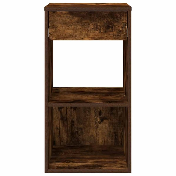 vidaXL sengebord med skuffe 35x34x66,5 cm røget egetræsfarve