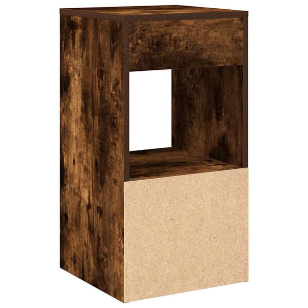 vidaXL sengebord med skuffe 35x34x66,5 cm røget egetræsfarve