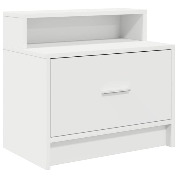vidaXL sengebord med skuffe 51x31x47 cm hvid