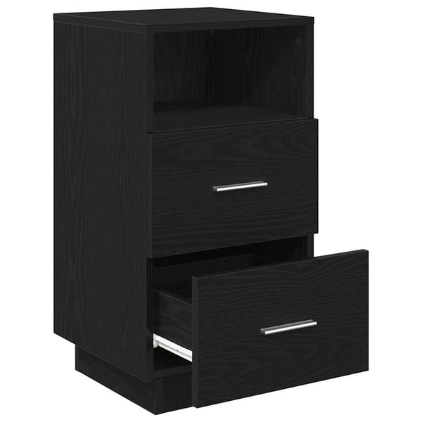 vidaXL sengeborde 2 stk. med 2 skuffer 36x36x68 cm sort