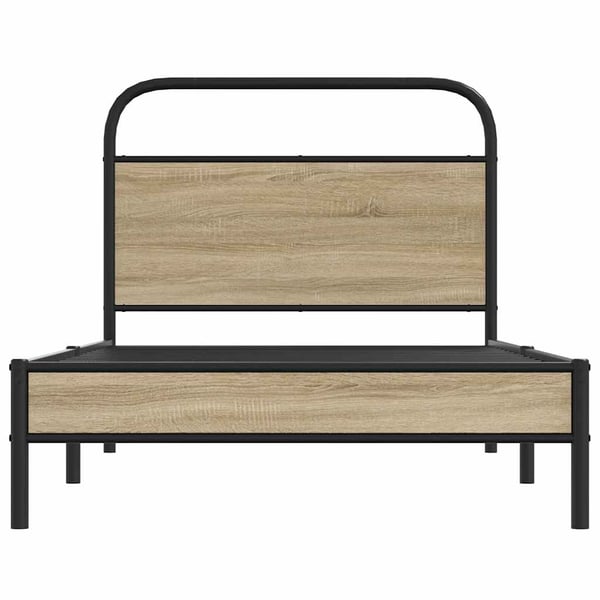 vidaXL Sengeramme uten madrass røkt eik 100x200 cm konstruert tre