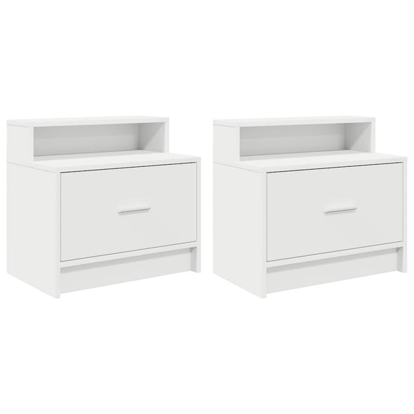 vidaXL Nattbord med skuff 2 stk hvit 51x31x47 cm