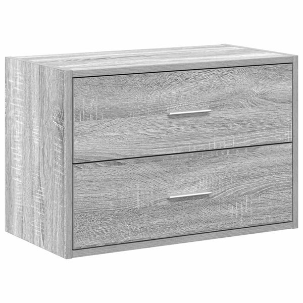 vidaXL Skap med 2 skuffer grå eik 60x31x40 cm konstruert tre