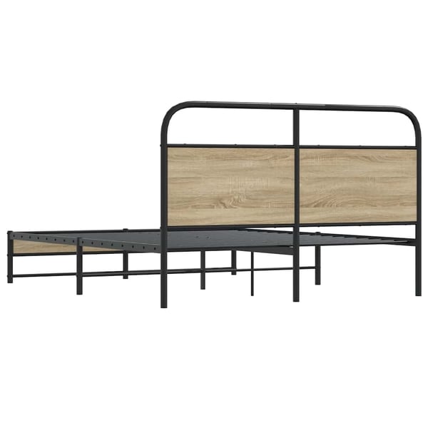 vidaXL Sengeramme uten madrass røkt eik 150x200 cm konstruert tre