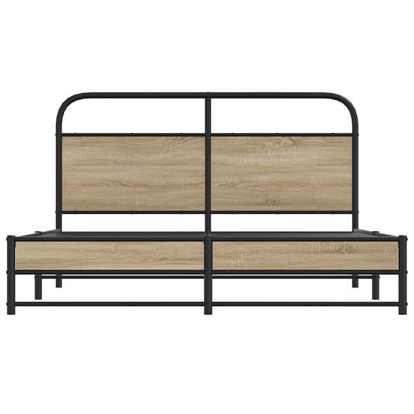 vidaXL Sengeramme uten madrass røkt eik 150x200 cm konstruert tre