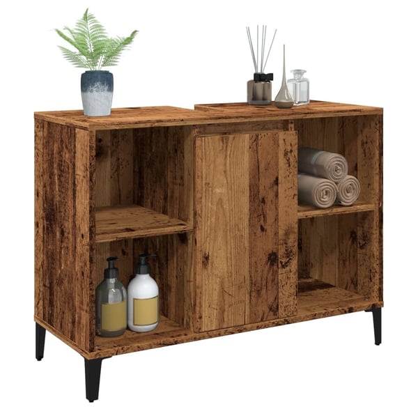 vidaXL Servantskap gammelt tre 80x33x60 cm konstruert tre