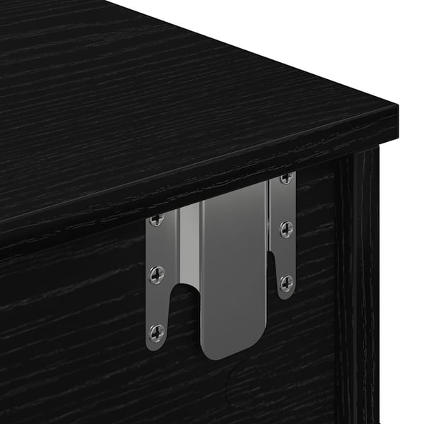 vidaXL væghylde med skuffer 60x28x15 cm konstrueret træ sort