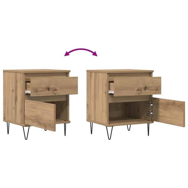 vidaXL Nattbord artisan eik 40x35x50 cm konstruert tre