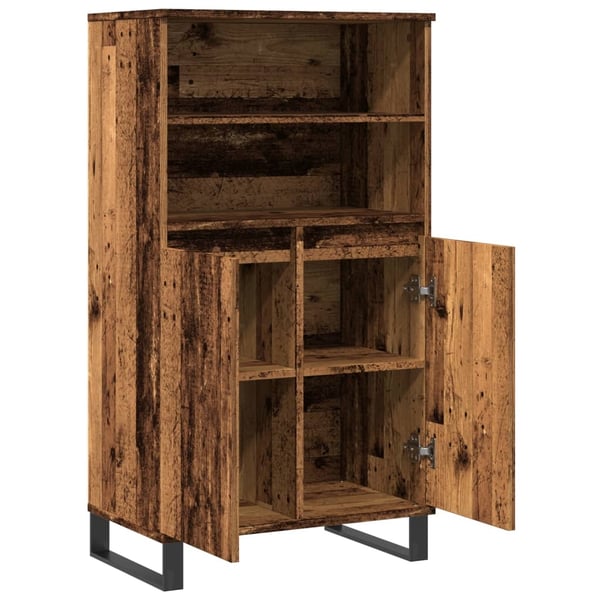 vidaXL Kaappi vanha puu 60x36x110 cm tekninen puu