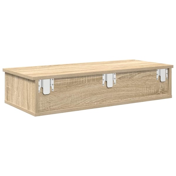 vidaXL væghylde med skuffer 80x34x17 cm konstrueret træ sonoma-eg