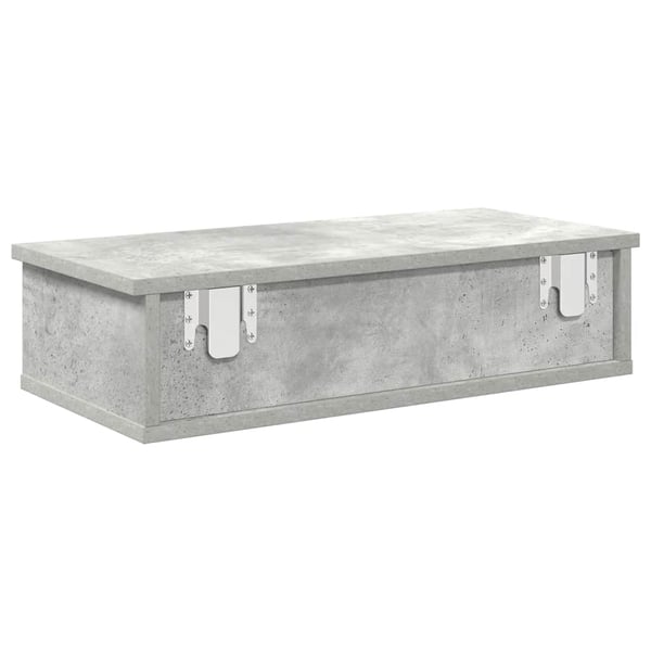vidaXL Vegghylle med skuffer betonggrå 60x28x15 cm konstruert tre