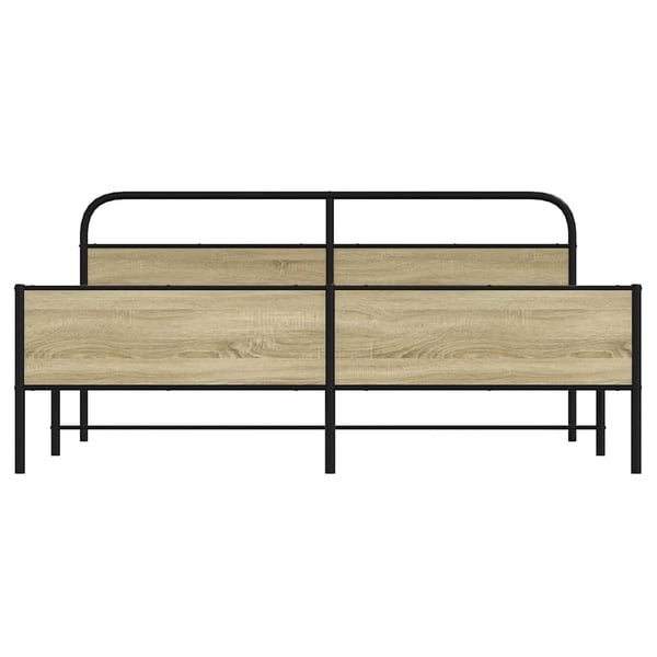 vidaXL Sengeramme i metall uten madrass sonoma eik 200x200 cm