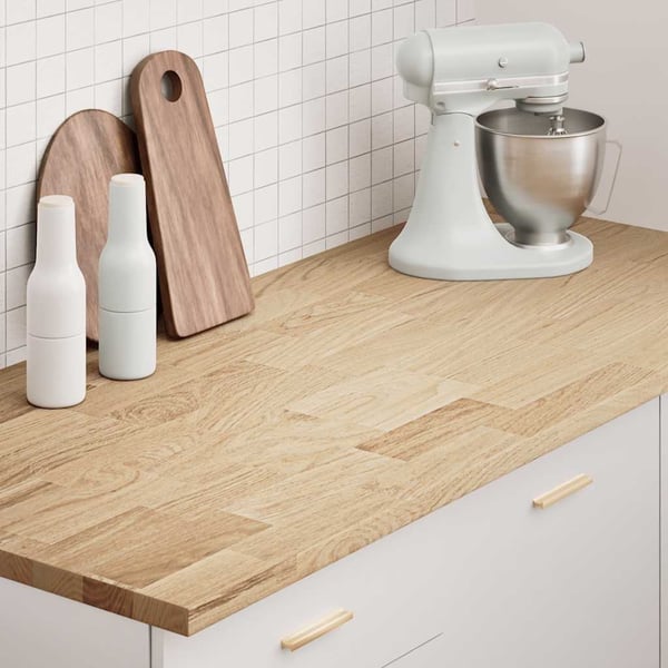 vidaXL Kjøkken benkeplate rektangulær 140x63,5x2,7 cm heltre eik
