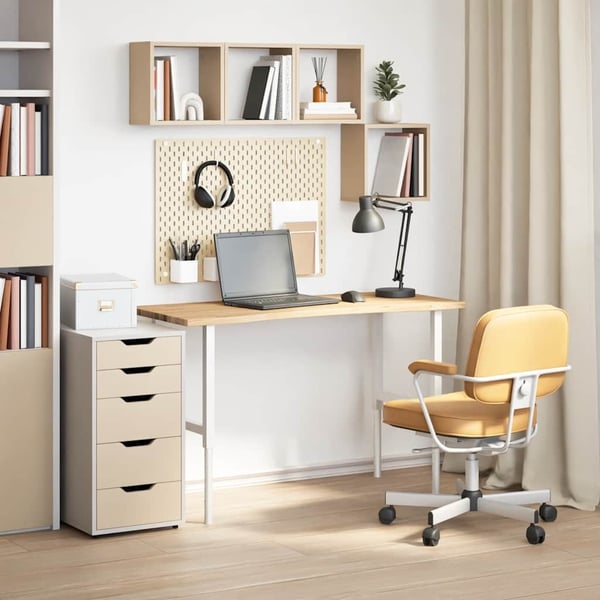 vidaXL Bordplate rektangulær 120x60x2,5 cm ubehandlet heltre eik