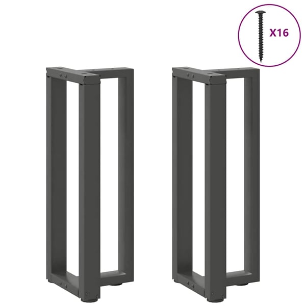 vidaXL Konsollbordben T-formet 2 stk antrasitt 25x28x(72-73) cm stål