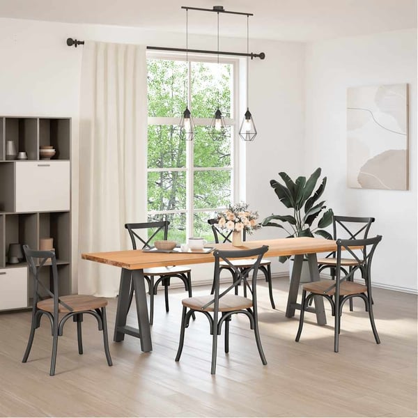 vidaXL Spisebordben A-formet 2 stk antrasitt 60 x (72-73) cm stål