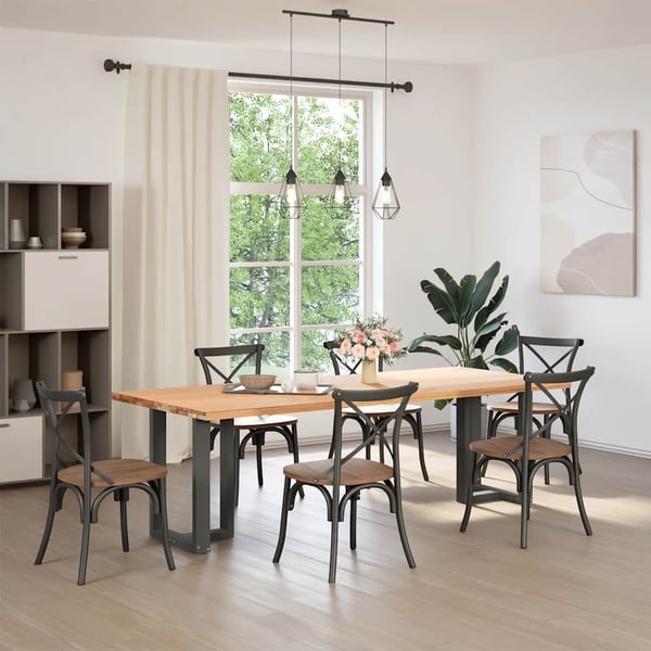 vidaXL Spisebordben T-formet 2 stk antrasitt 50x35x(72-73) cm stål