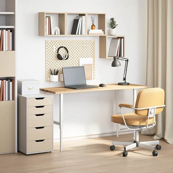 vidaXL Bordplate rektangulær 140x60x2,5 cm ubehandlet heltre eik