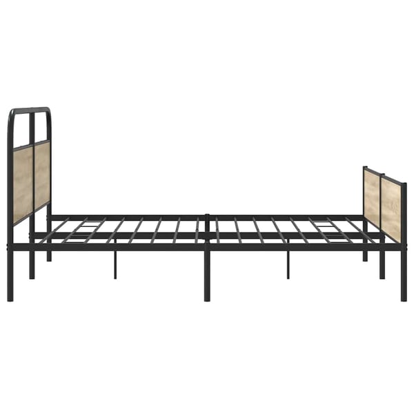 vidaXL Sengeramme i metall uten madrass røkt eik 183x213 cm