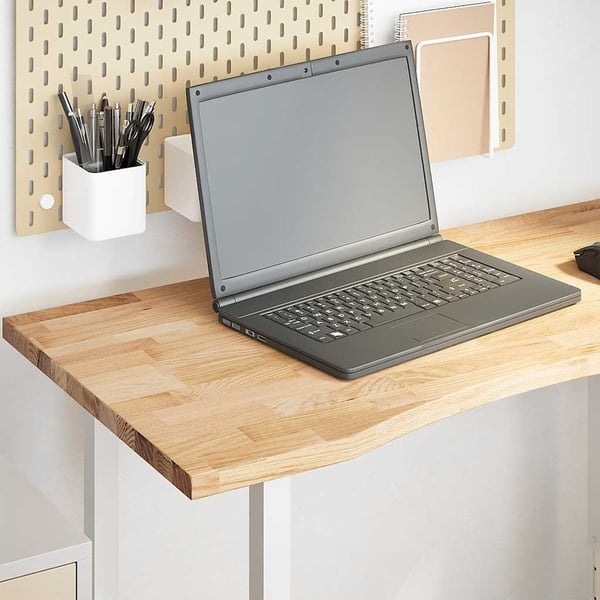 vidaXL Bordplate rektangulær 100x50x2,5 cm ubehandlet heltre eik