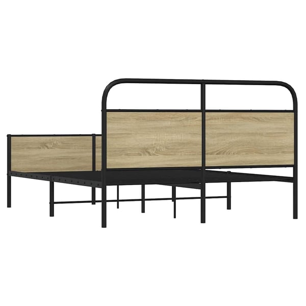 vidaXL Sengeramme i metall uten madrass sonoma eik 160x200 cm
