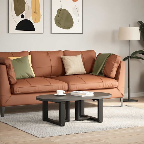 vidaXL sofabordsben T-formet 2 stk. sort 50x25x(30-31) cm stål