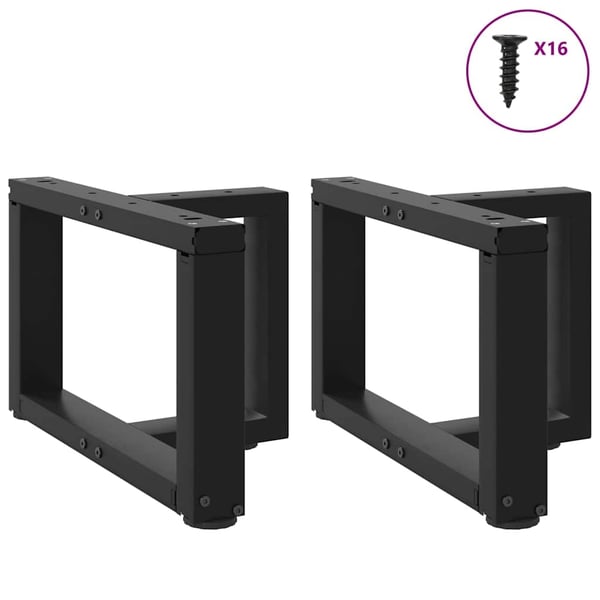vidaXL sofabordsben T-formet 2 stk. sort 50x25x(30-31) cm stål