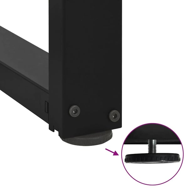 vidaXL Salongbordben T-formet 2 stk svart 60x25x(30-31) cm stål