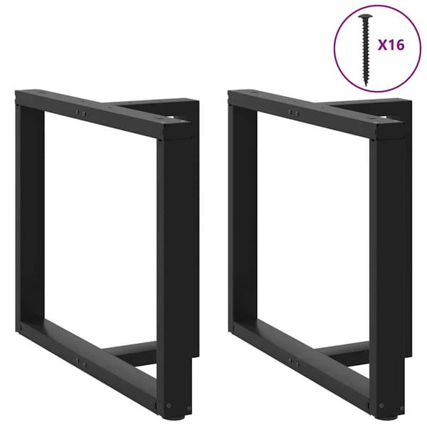 vidaXL Spisebordben T-formet 2 stk svart 90x35x(72-73) cm stål