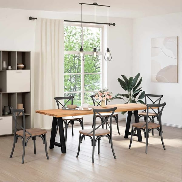 vidaXL Spisebordben A-formet 2 stk svart 60 x (72-73) cm stål