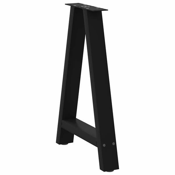 vidaXL Spisebordben A-formet 2 stk svart 60 x (72-73) cm stål