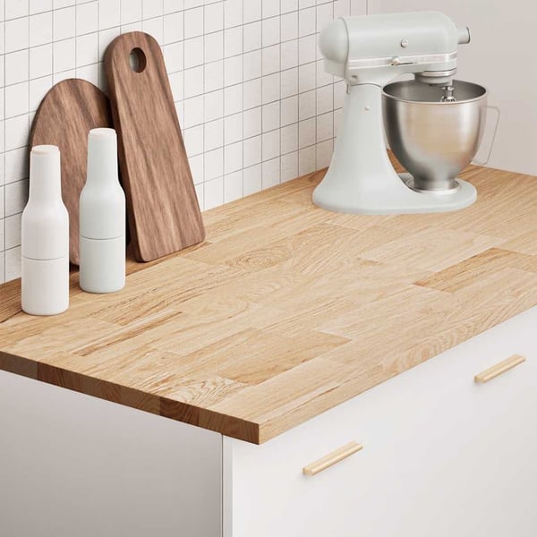 vidaXL Kjøkken benkeplate rektangulær 120x63,5x2,7 cm heltre eik