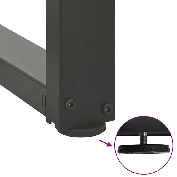 vidaXL Salongbordben T-formet 2 stk antrasitt 50x25x(30-31) cm stål