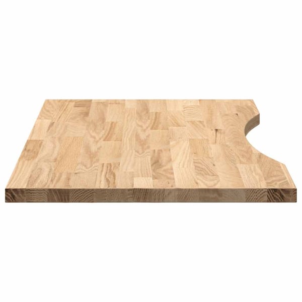 vidaXL Bordplate rektangulær 80x60x2,5 cm ubehandlet heltre eik