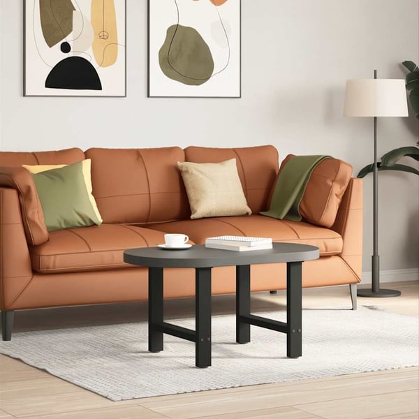 vidaXL sofabordsben sort 2 stk. 60 x (42-43) cm stål