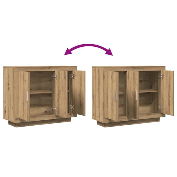 vidaXL Skjenk artisan eik 92x35x75 cm konstruert tre