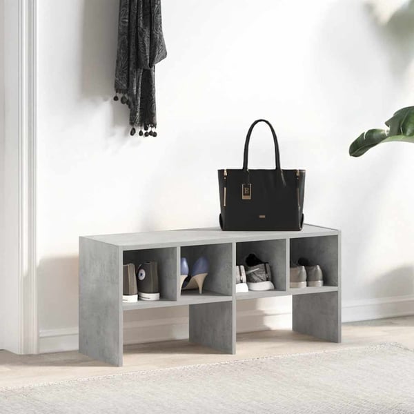 vidaXL Skostativ stablebar betonggrå 89,5x30x40 cm