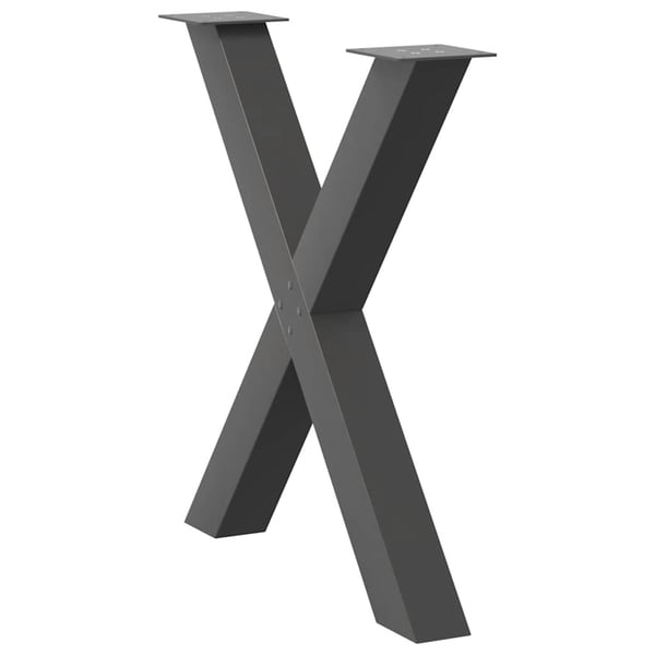 vidaXL Spisebordben X-formet 2 stk antrasitt 70 x (72-73) cm stål