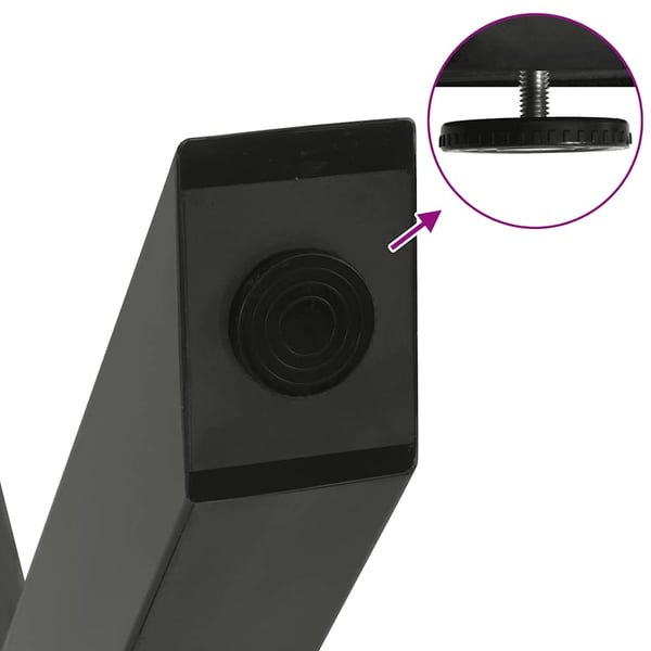 vidaXL Spisebordben X-formet 2 stk antrasitt 70 x (72-73) cm stål