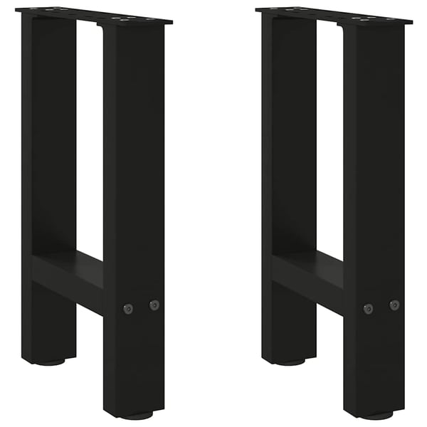 vidaXL Salongbordben svart 2 stk 38 x (42-43) cm stål